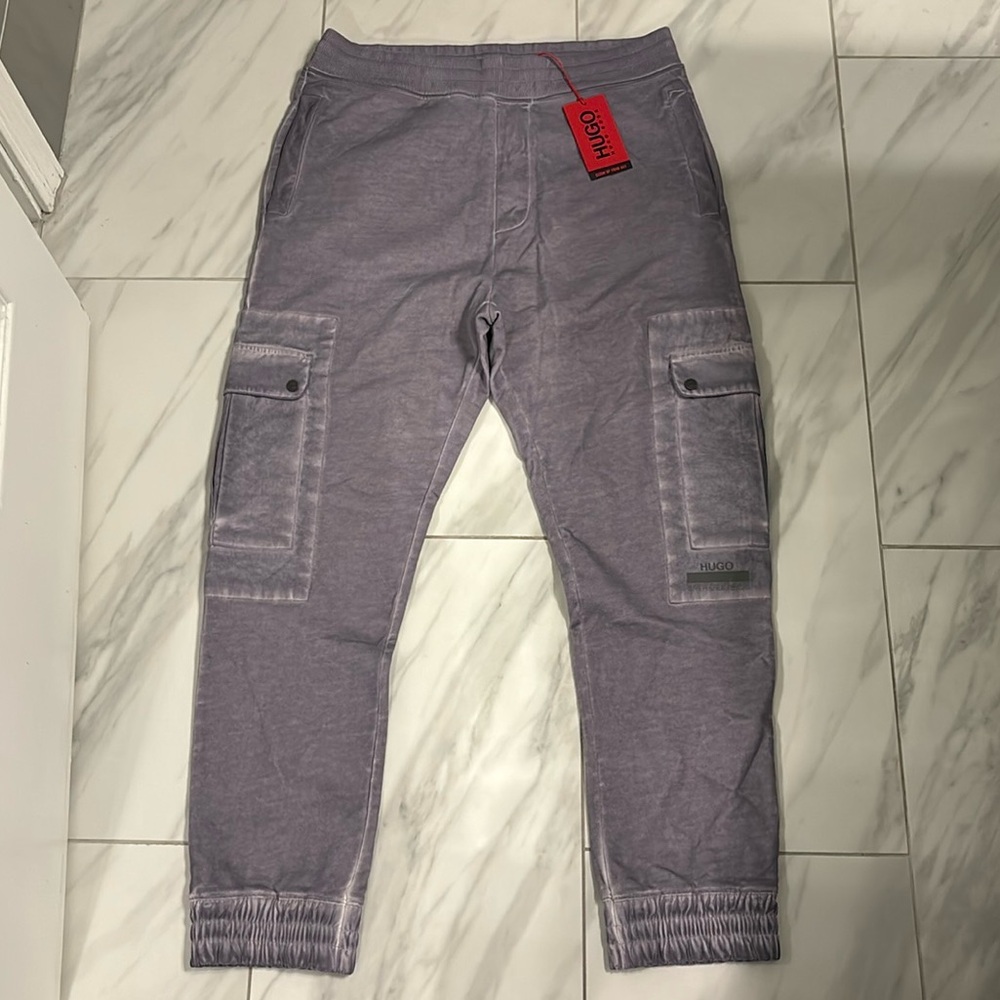 Hugo Boss Lavender Gray Cargo Joggers